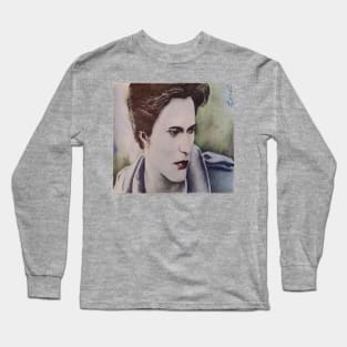 Color pencil drawing of Edward from Twilight Long Sleeve T-Shirt